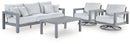 Hurley Park - 4 Pc. - Outdoor Sofa, 2 Lounge Chairs And Coffee Table - Gray