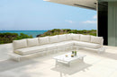 Maldives - 6 Piece Water Resistant Outdoor Patio Modular Sectional With White Base