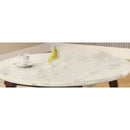 Gasha - Coffee Table - White Marble Top & Walnut
