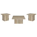 Devar - Square Coffee End Table Set - Distressed Pine
