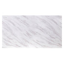 Zander - Coffee Table - White Printed Faux Marble Top & Mirrored Silver