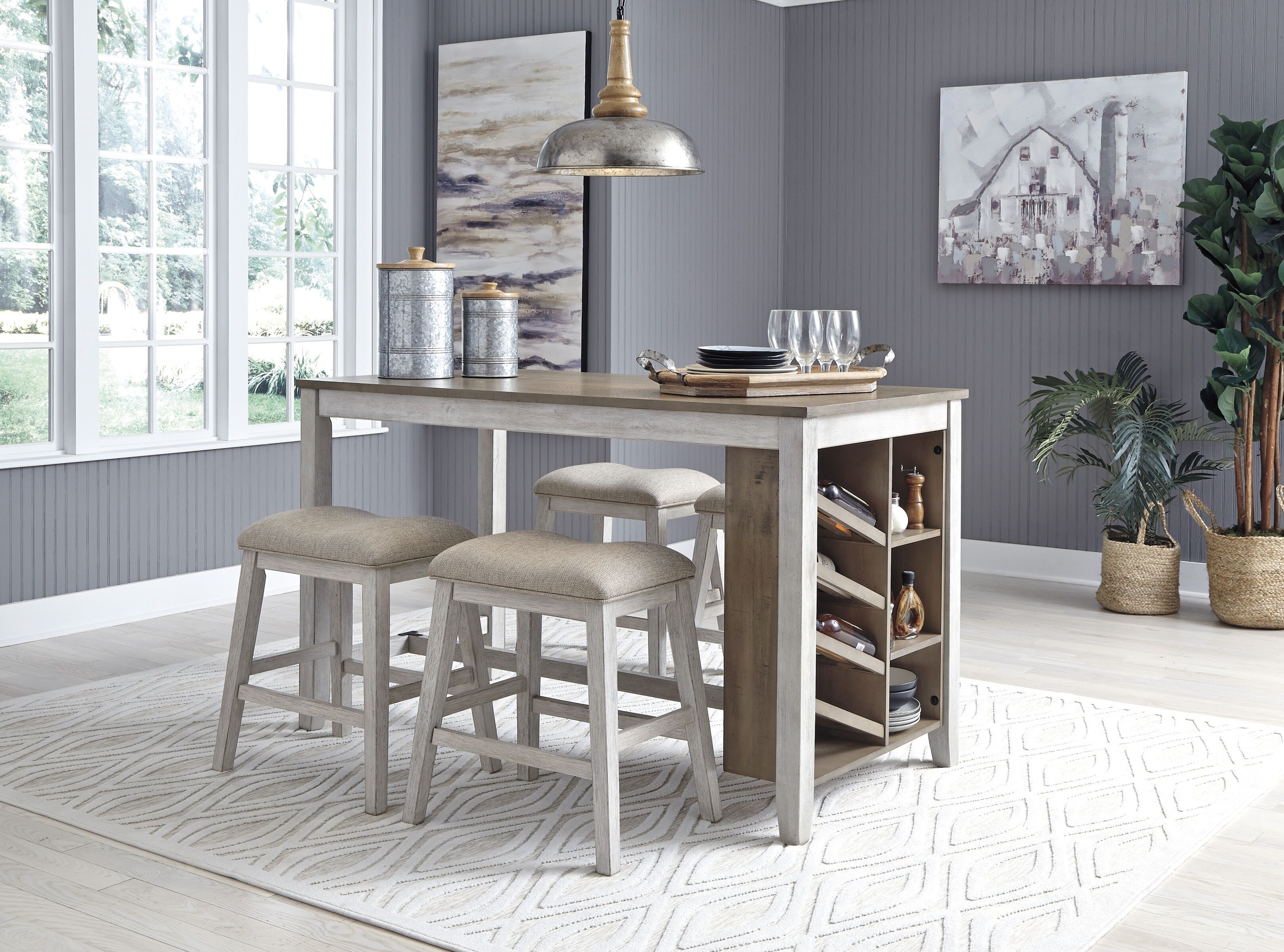 Skempton - Rectangular Counter Table With Storage Set | Sweet Home ...