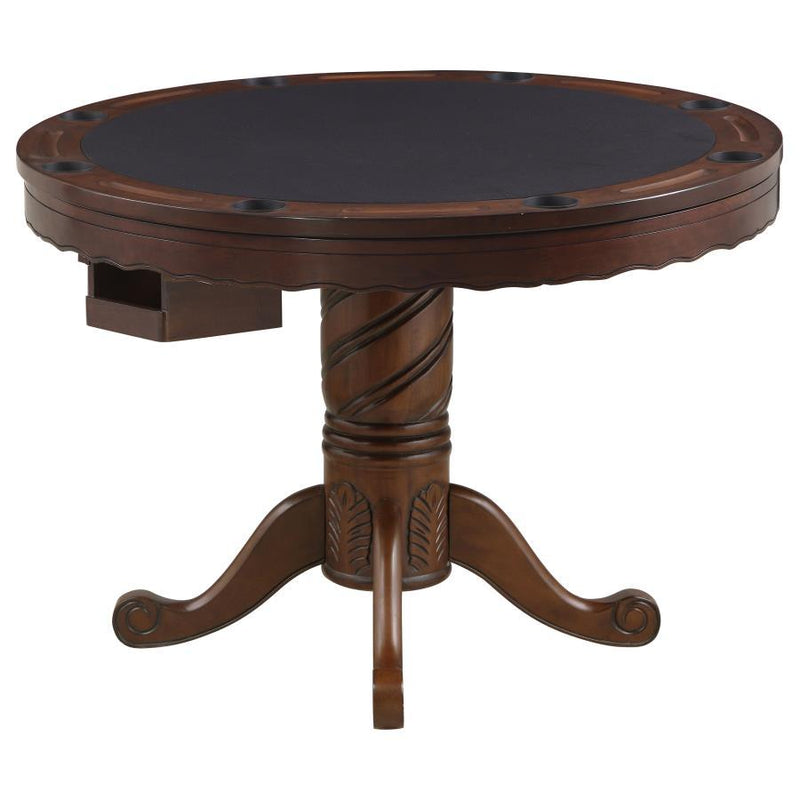 Turk - Round Dining And Billiard Poker Game Table - Tobacco