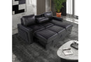 U1830 - Sofa Bed With USB And Drop Down Table - Black / Charcoal