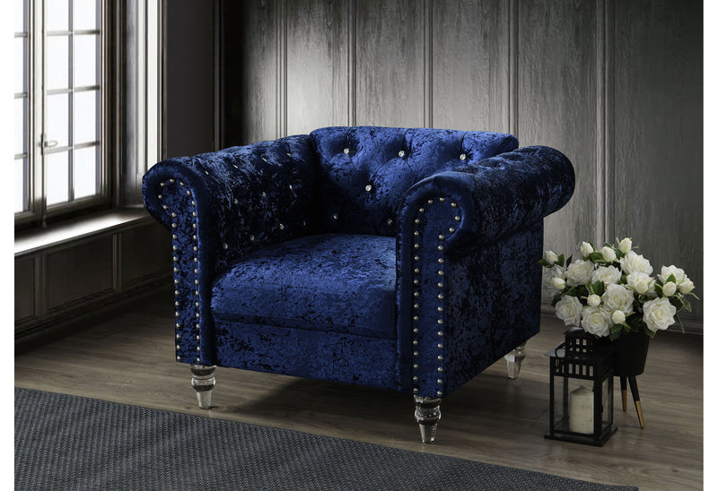 U9550 - Velvet Chair - Blue