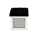Noralie - 16" Ottoman With Storage - Mirrored & Faux Diamonds
