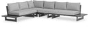 Maldives - 4 Piece Water Resistant Outdoor Patio Modular Sectional With Gray Base