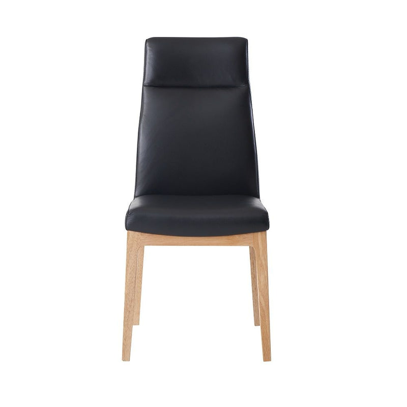 Raquan - Side Chair (Set of 2) - Black Leather & Walnut