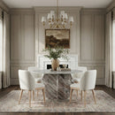 Valeo - Linen Textured Fabric Upholstered Dining Chair (Set of 2) - Painted Natural Base