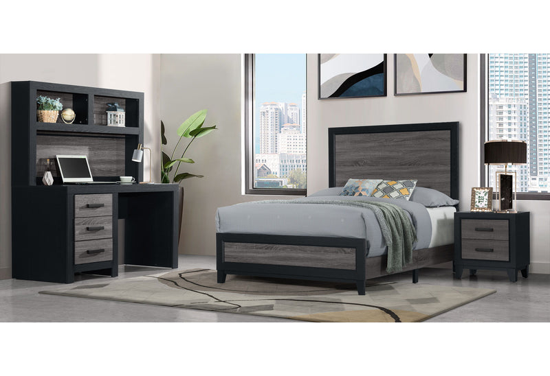 Lisbon - King Bed - Gray / Black