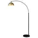 Gloria - Arched Dome Shade Metal Floor Lamp Black - Gold