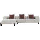 Mardi - Sectional Sofa With 6 Pillows - Maroon & Beige Tweed