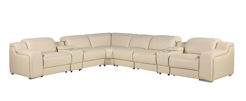 1116 - Power Reclining Italian Leather Sectional