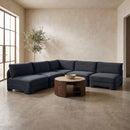 Hammond - Velvet Performance Fabric Upholstered 5 Piece Armless Sectional
