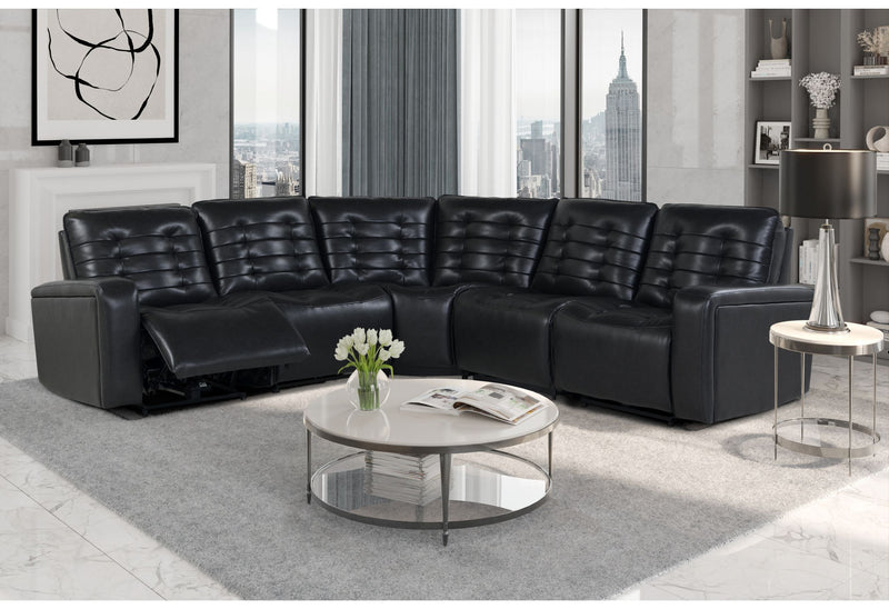 U6066 - 5 Piece Sectional (2 Power Armless Recliners, 2 Chairs And 1 Wedge) - Blanche Charcoal