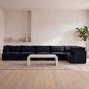 Hammond - Velvet Performance Fabric Upholstered 6 Piece L-Shaped Sectional