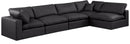 Comfy - 5 Piece Faux Leather Modular Sectional