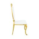 Fallon - Side Chair (Set of 2) - White Velvet & Mirrored Gold