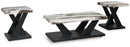 Cendill - Occasional Table Set (Set of 3) - Dark Brown / White / Black