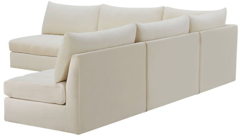 Jacob - Modular Sectional 5 Piece - Cream - Fabric - Modern & Contemporary