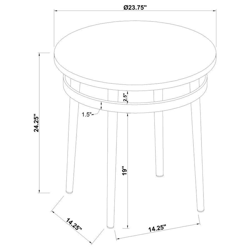 Avilla - Round Marble Top Side End Table - White