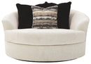 Cambri - Oversized Round Swivel Chair - Snow
