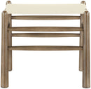 Santos - Faux Leather Upholstered Bench - Walnut Frame