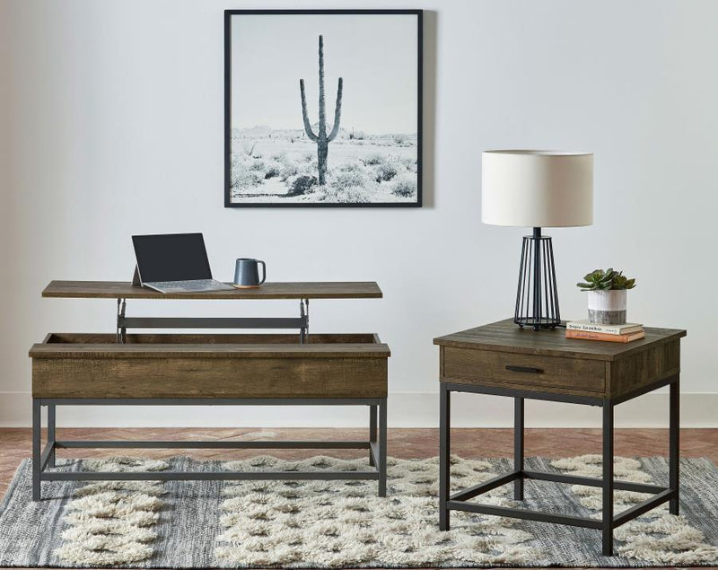 Byers - Engineered Wood Lift Top Coffee Table - Brown Oak