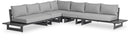 Maldives - 5 Piece Water Resistant Outdoor Patio Modular Sectional With Gray Base