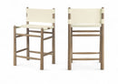 Santos - Upholstered Counter Stool With Stained Brown Base