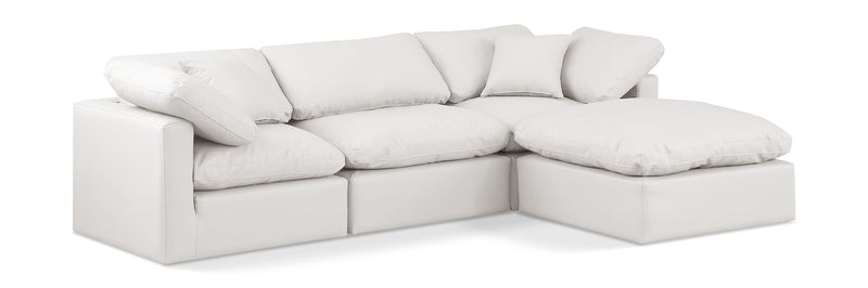 Indulge - Faux Leather 4 Piece Modular Sectional With Chaise