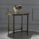 Aditya - End Table - Mirrored & Antique Brass