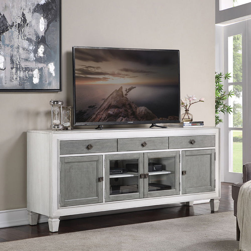 Katia - TV Stand - Rustic Gray & Weathered White