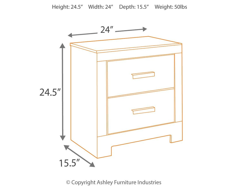 Culverbach - Gray - Two Drawer Night Stand