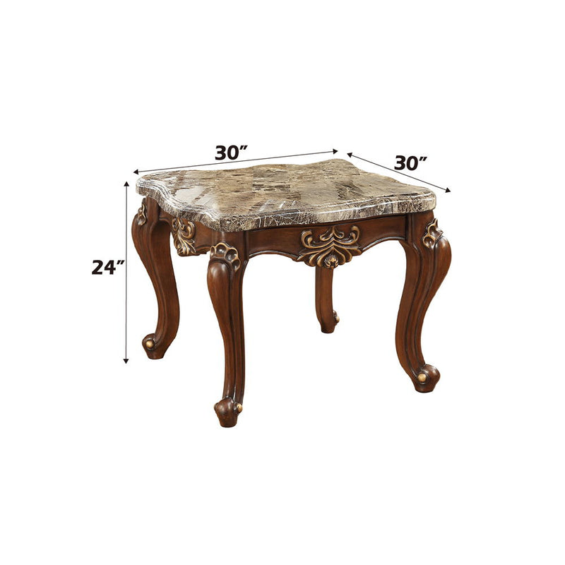 Shalisa - End Table - Marble Top & Walnut