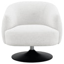 Dave - Upholstered Barrel Back Swivel Club Chair - Beige