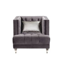 Hegio - Chair With Pillow - Gray Velvet
