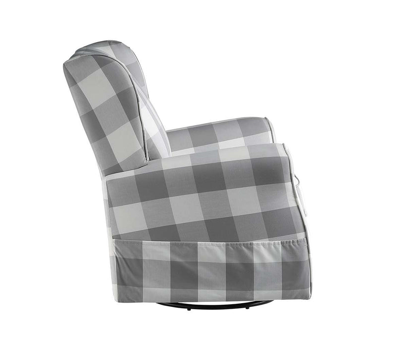 Patli - Swivel Chair With Glider - Gray Fabric