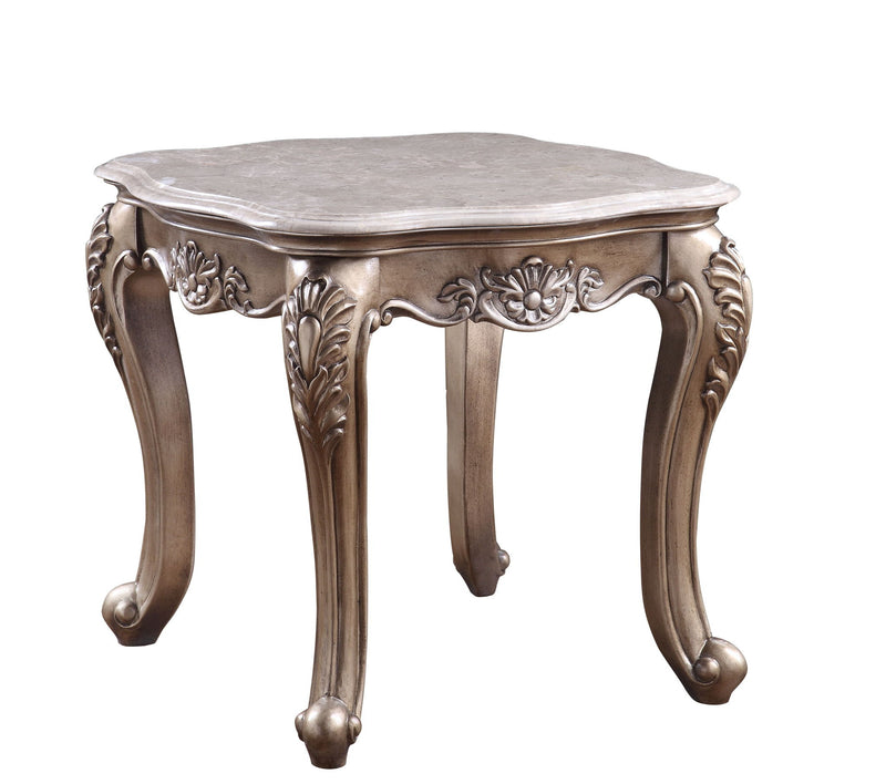 Jayceon - End Table - Marble Top & Champagne