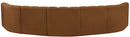 Arc - Velvet 7 Piece U-Shaped Modular Sofa - Saddle