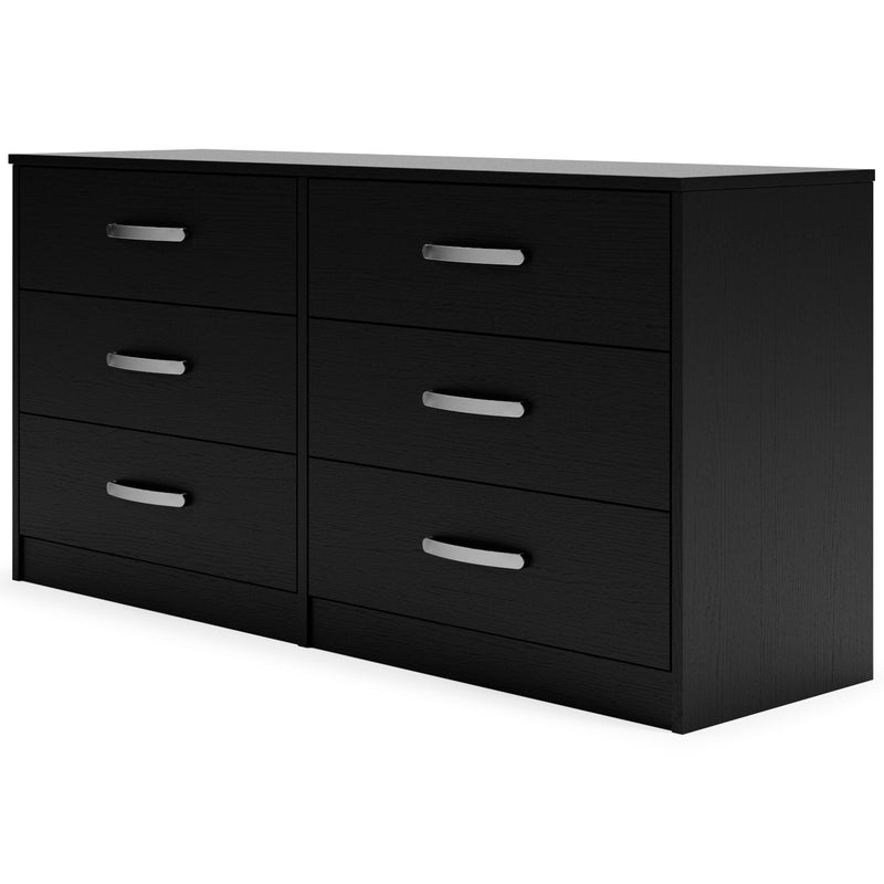 Finch - Black - Six Drawer Dresser