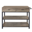 Macaria - 36" Kitchen Island - Rustic Oak & Black