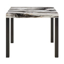 Vega - Faux Marble Counter Height Table - White / Black