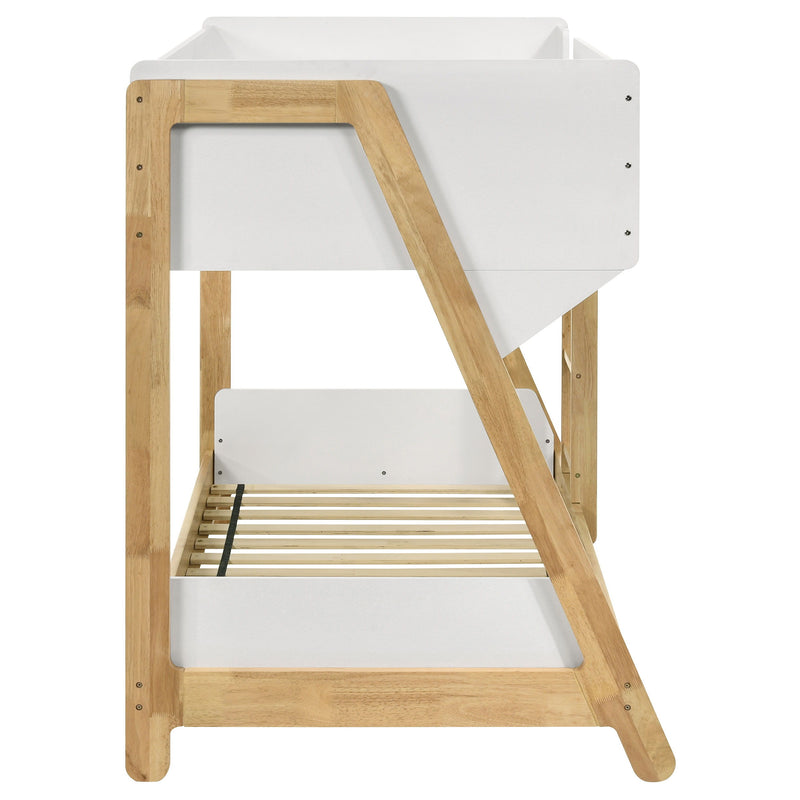 Wyatt - Wood Twin Over Twin Bunk Bed - White And Natural