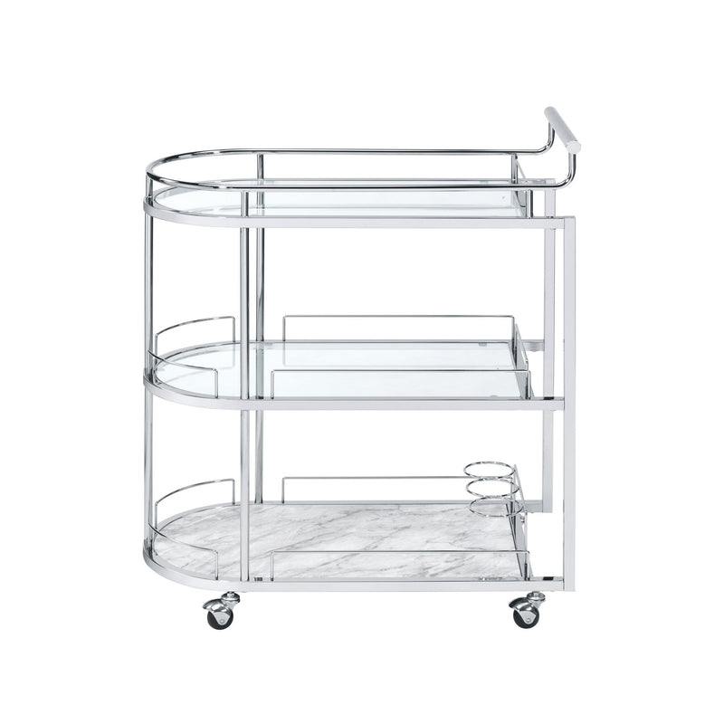 Inyo - Serving Cart - Clear Glass & Chrome
