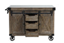 Alforvott - Kitchen Island - Marble Top & Weathered Gray