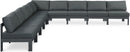 Nizuc - Outdoor Patio 9 Piece Modular Sectional With Gray Frame