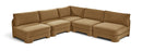 Hammond - Velvet Performance Fabric Upholstered 5 Piece Armless Sectional