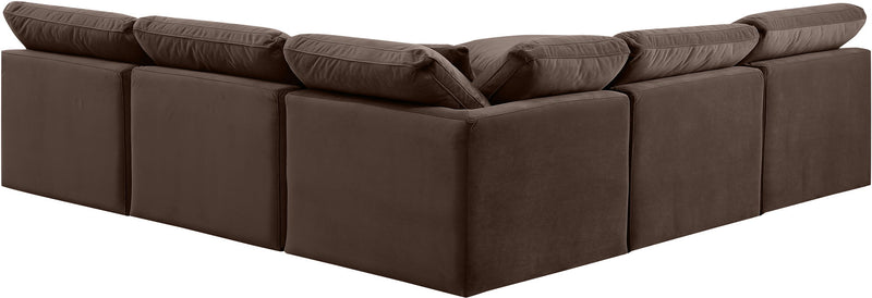 Indulge - Velvet 5 Piece Modular Corner Armless Sectional
