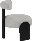 Calder - Linen Textured Fabric Upholstered Accent Chair - Painted Black Base